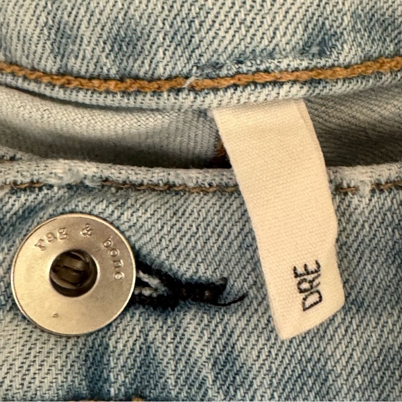 RAG & BONE Dre Glena Jeans Mid-Rise Distressed Light Wash Size 27 - Picture 4 of 16